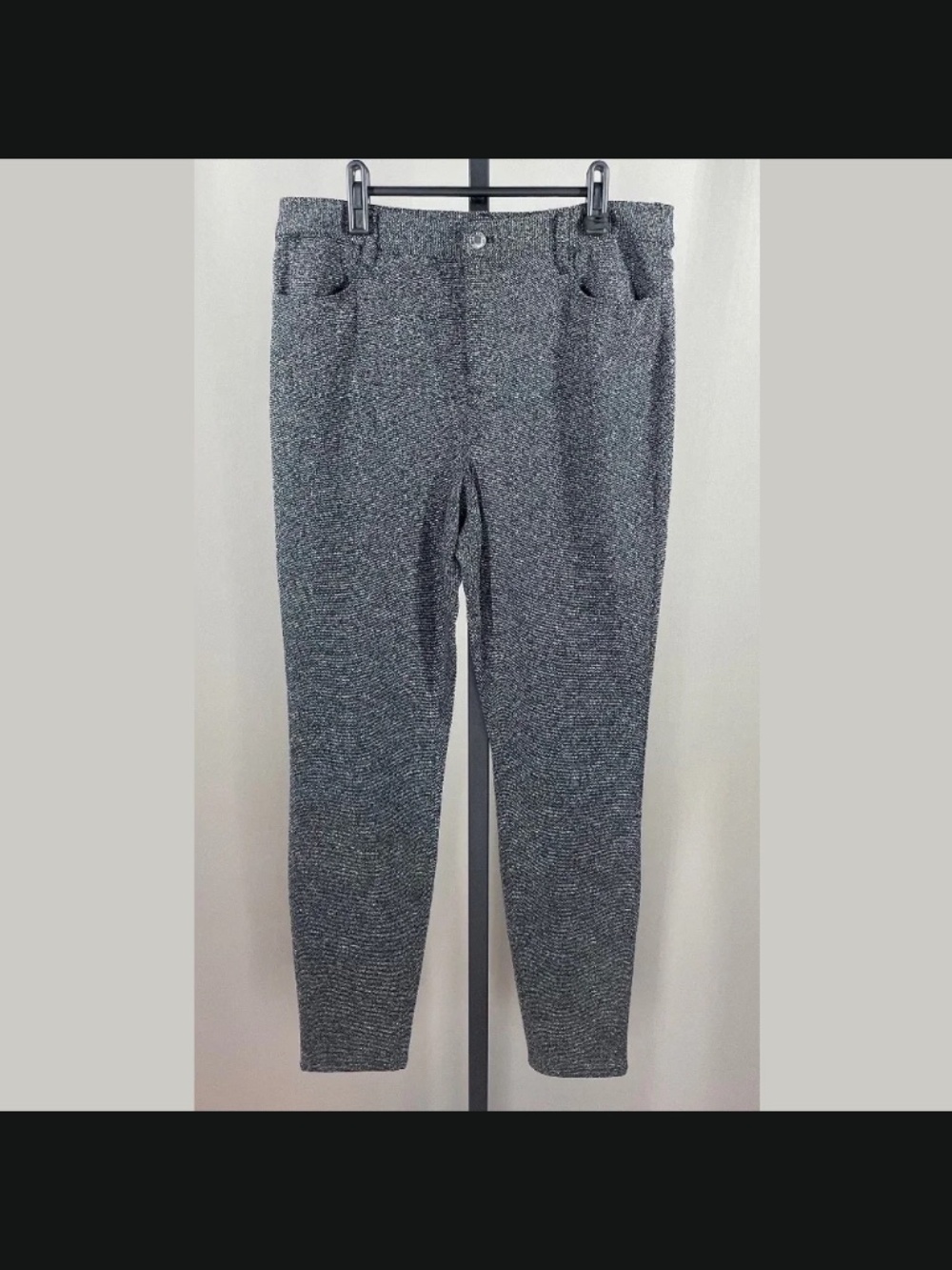 NEW Talbots Pants Womens 10 black gray birds eye soho skinny jegging casual